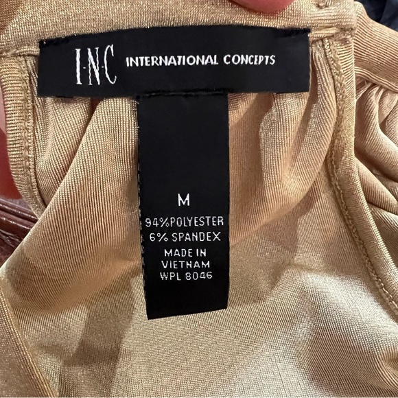 INC International Concepts Tan Sleeveless Ruffled Blouse - Picture 6 of 8